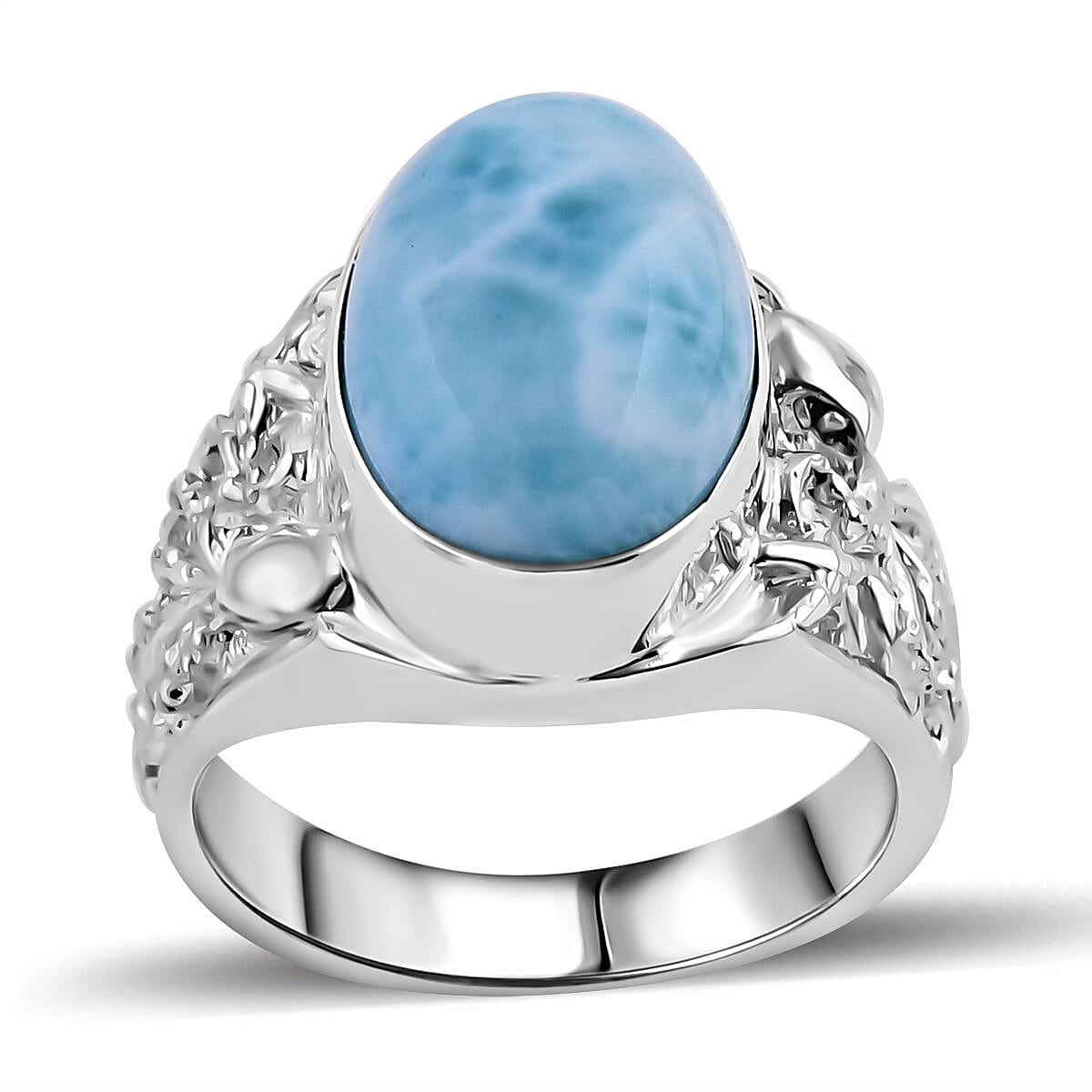 Larimar  Ring  Sterling Silver 6.67 ct,  Silver Wt. 8 Gms  6.670  Ct.