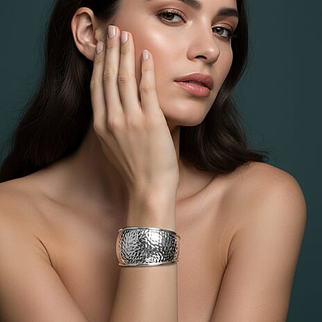 Royal Bali - Sterling Silver Cuff Bangle (Size 7.5), Silver Wt. 35.87 Gms.