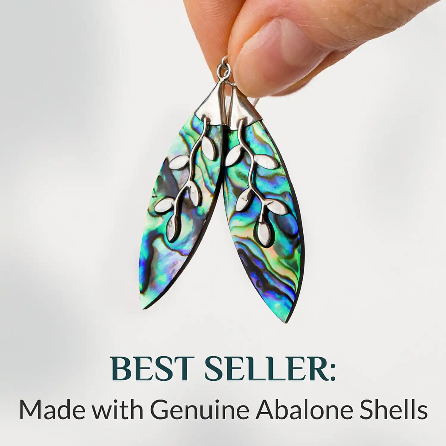 Royal Bali - Abalone Shell Dangle Earrings with Hook in Sterling Silver 6.75 Ct.