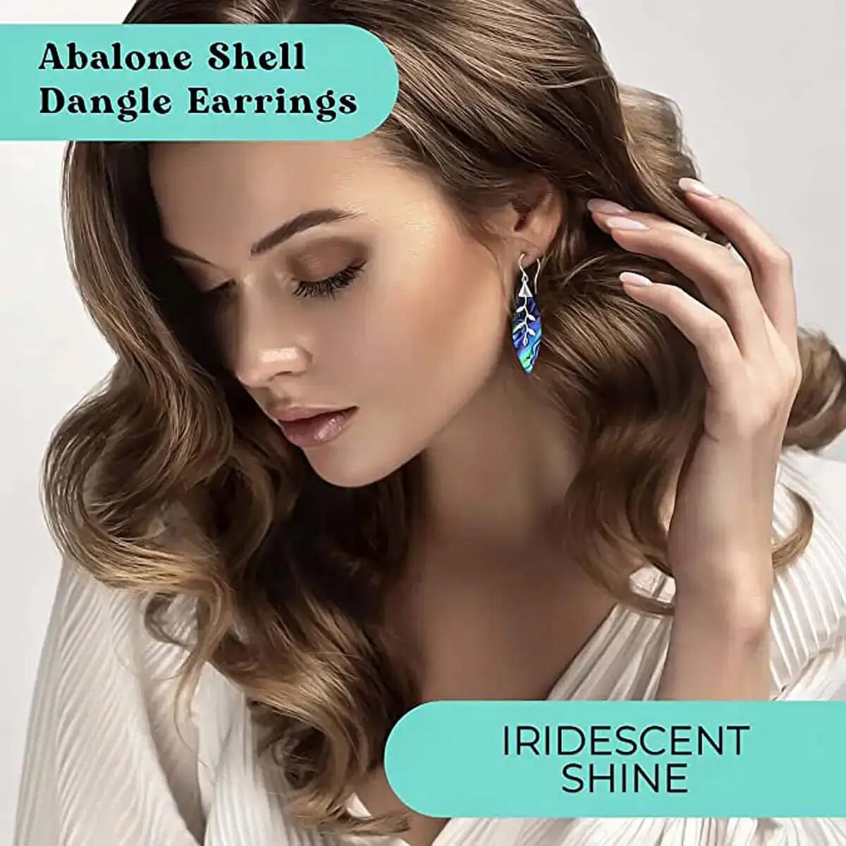 Royal Bali - Abalone Shell Dangle Earrings with Hook in Sterling Silver 6.75 Ct.