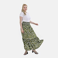 TAMSY Elastic Waist Summer Floral Maxi Skirt - One Size