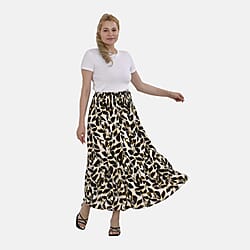 TAMSY Elastic Waist Summer Floral Maxi Skirt - One Size