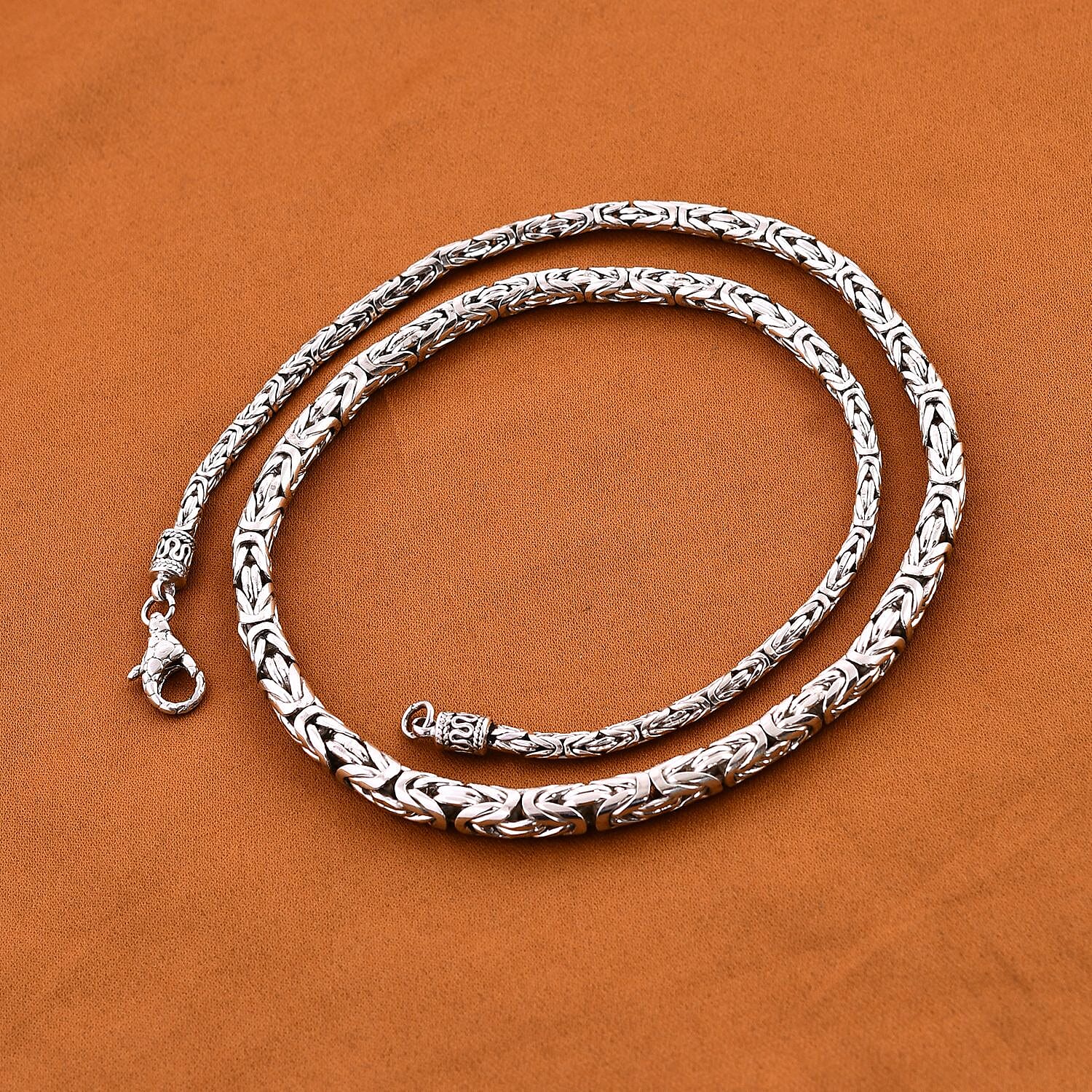 Royal Bali Collection - Borobudur Sterling Silver Necklace (Size - 24),  Silver Wt. 100 Gms