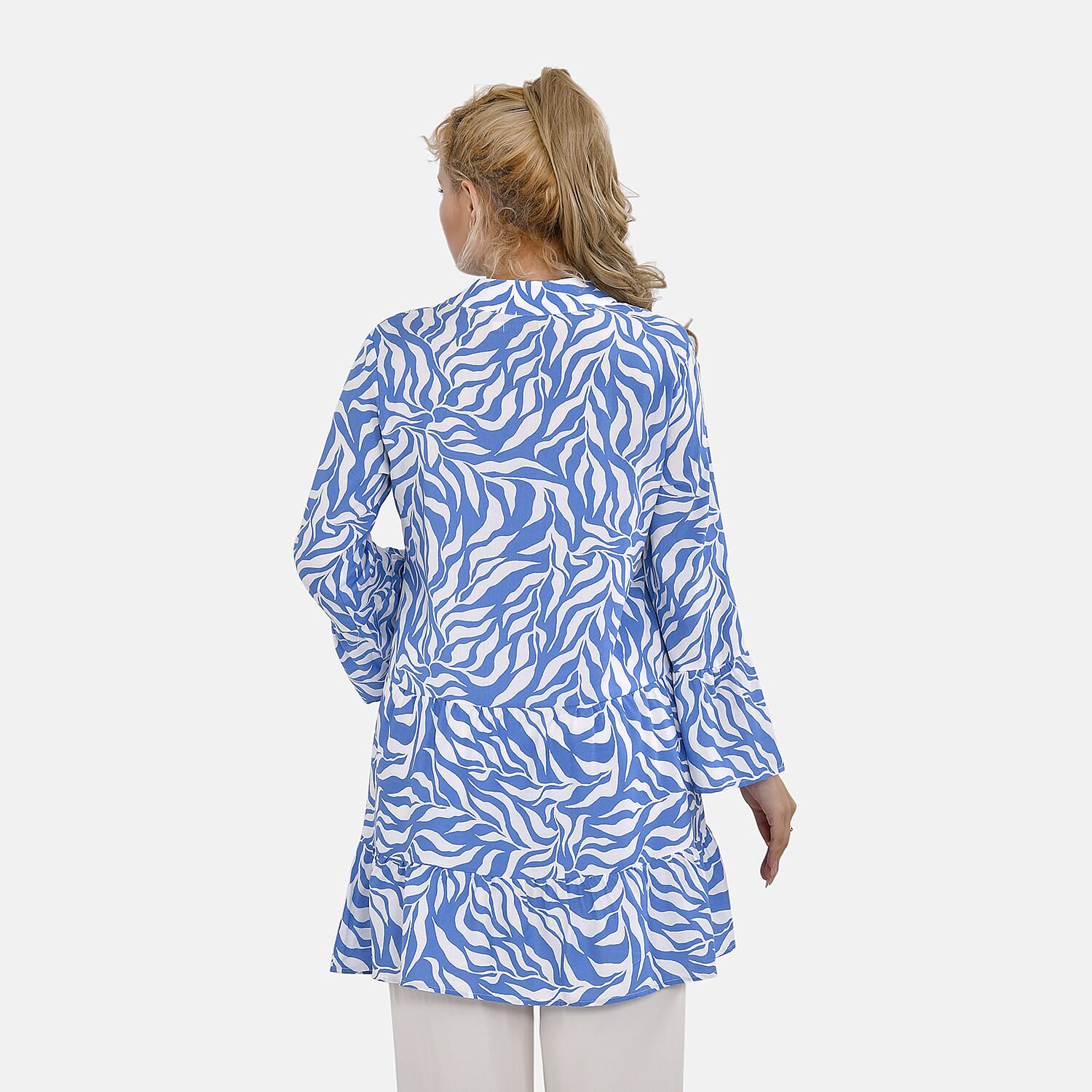 La Marey Polka Dot Pattern V-Neck Top 