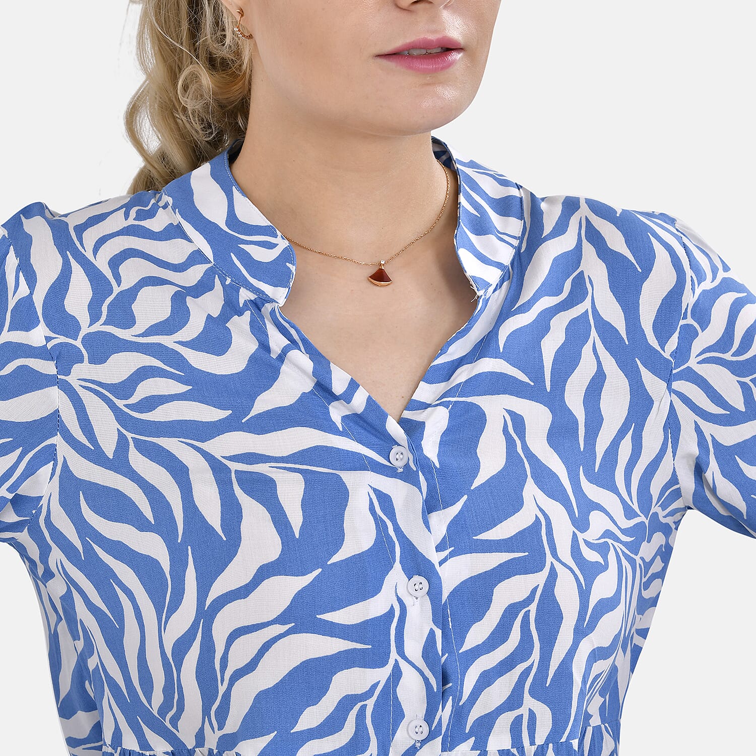La Marey Polka Dot Pattern V-Neck Top 