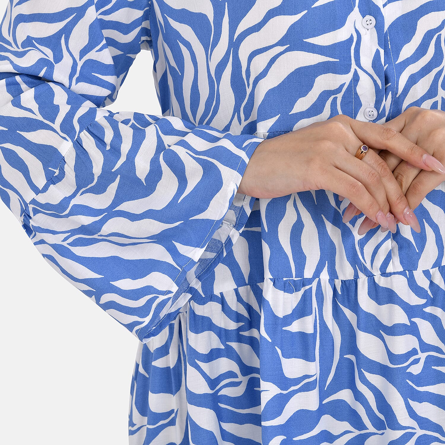 La Marey Polka Dot Pattern V-Neck Top 