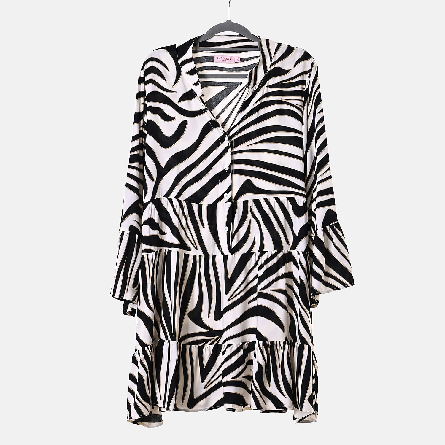 La Marey Polka Dot Pattern V-Neck Top 