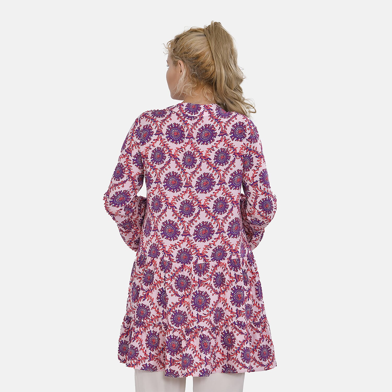 La Marey Polka Dot Pattern V-Neck Top 