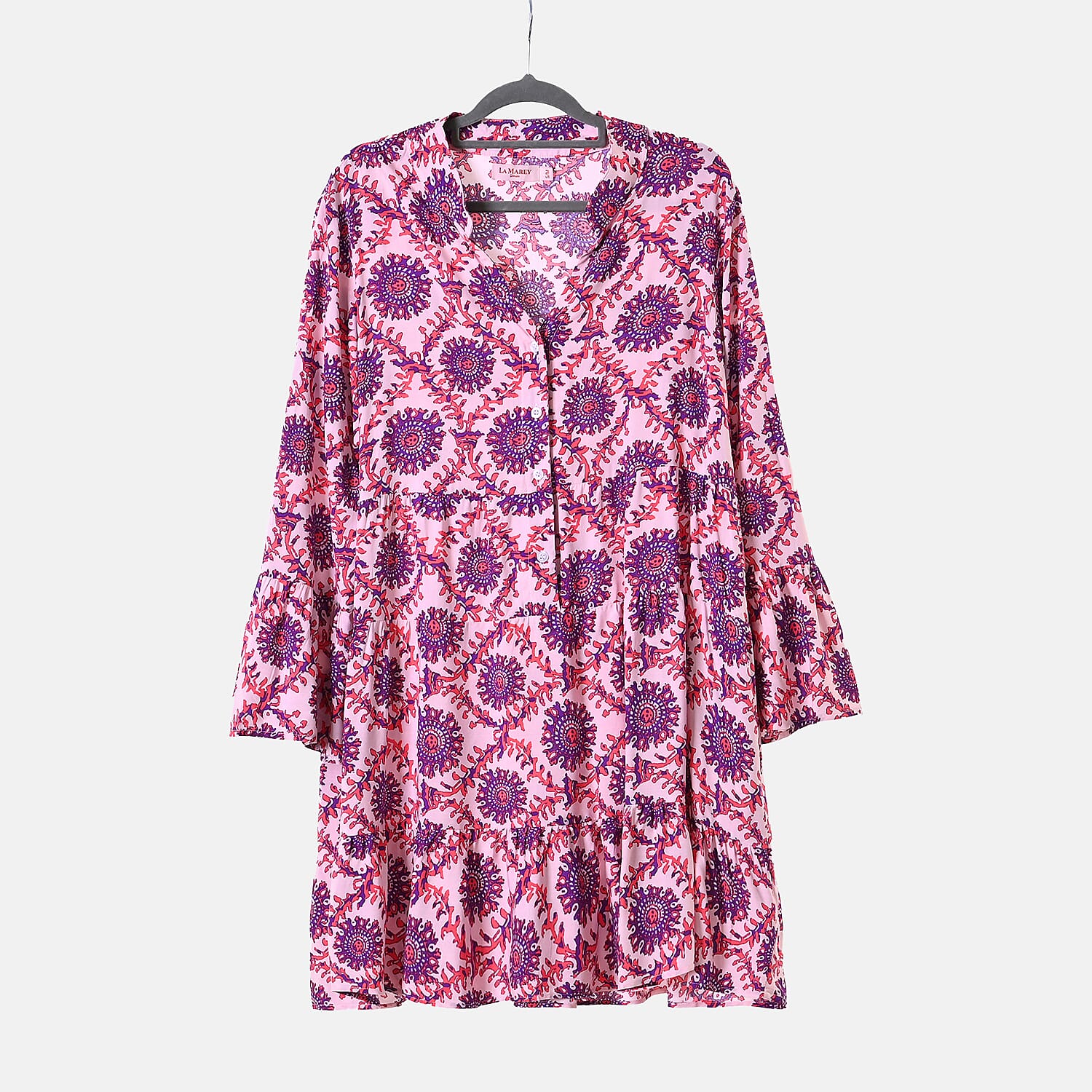 La Marey Polka Dot Pattern V-Neck Top 