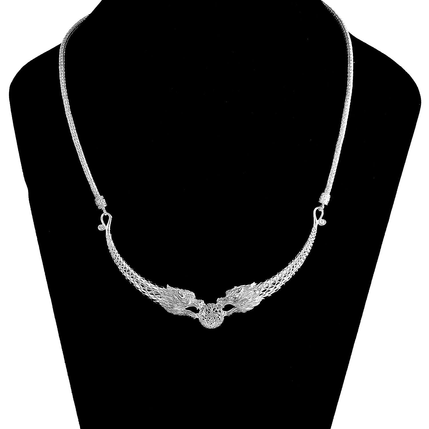 Royal Bali- Sterling Silver Dragon Necklace (Size 20), Silver Wt. 27.95 Gms.