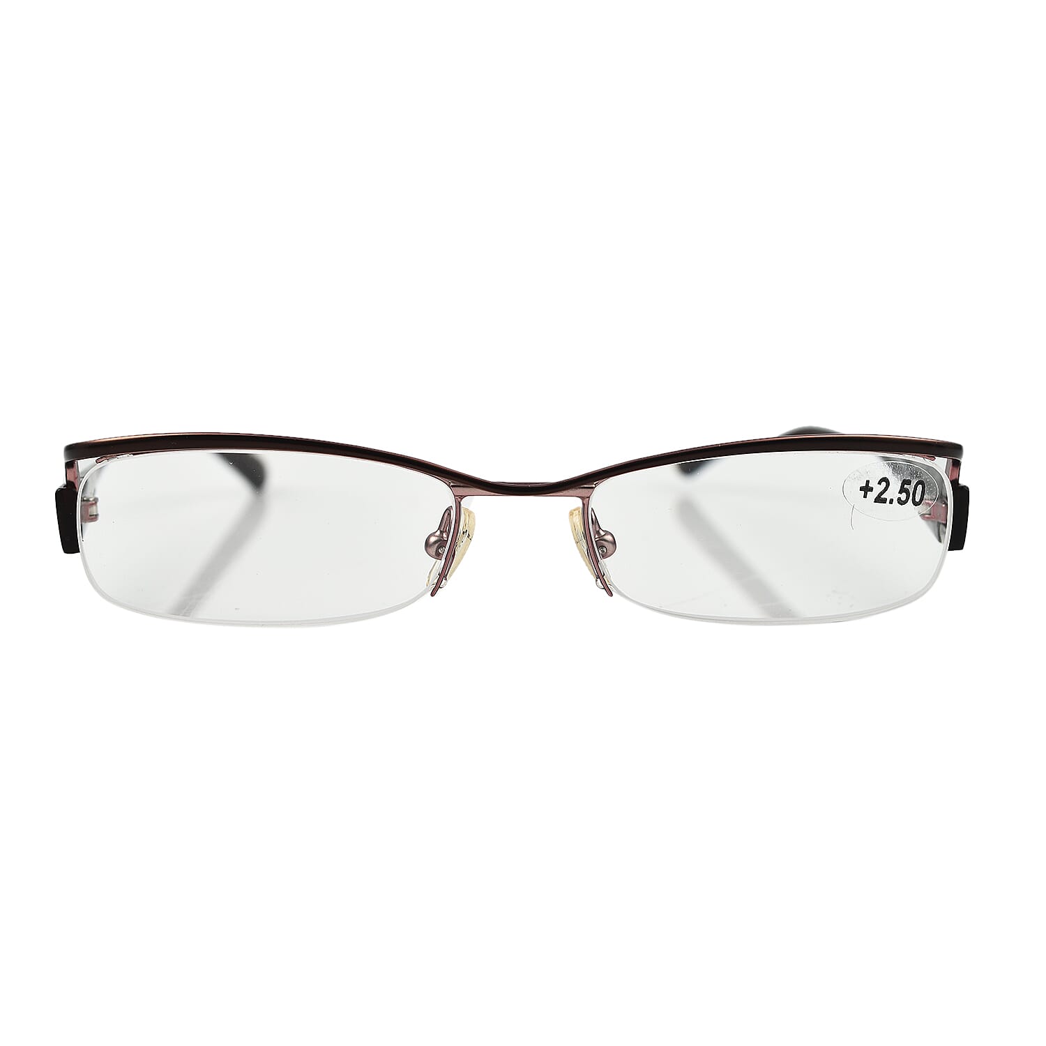 GUESS Half Rim Metal Readers (Power 2.5) - Brown