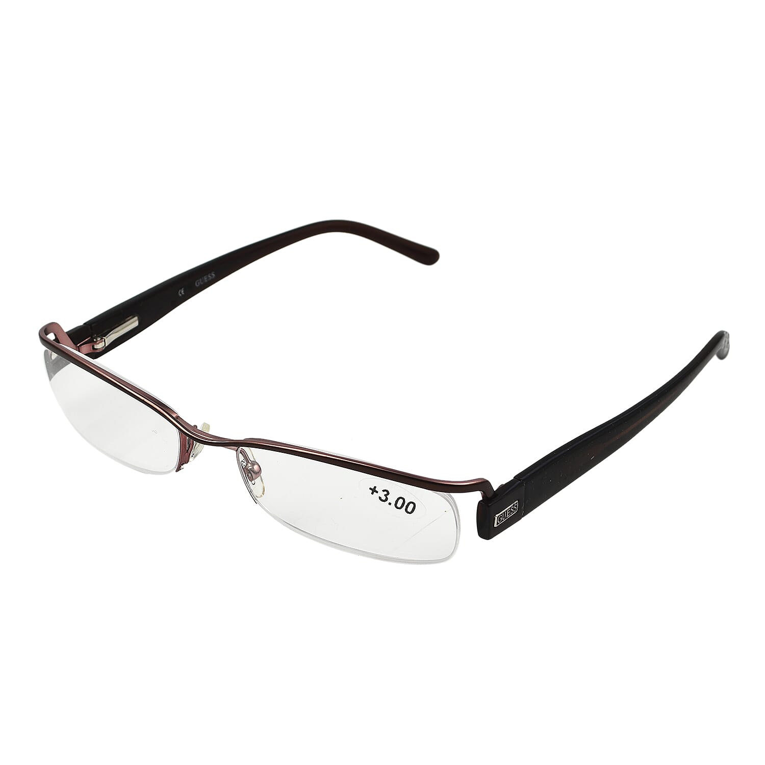 GUESS Half Rim Metal Readers (Power 3.0) - Brown