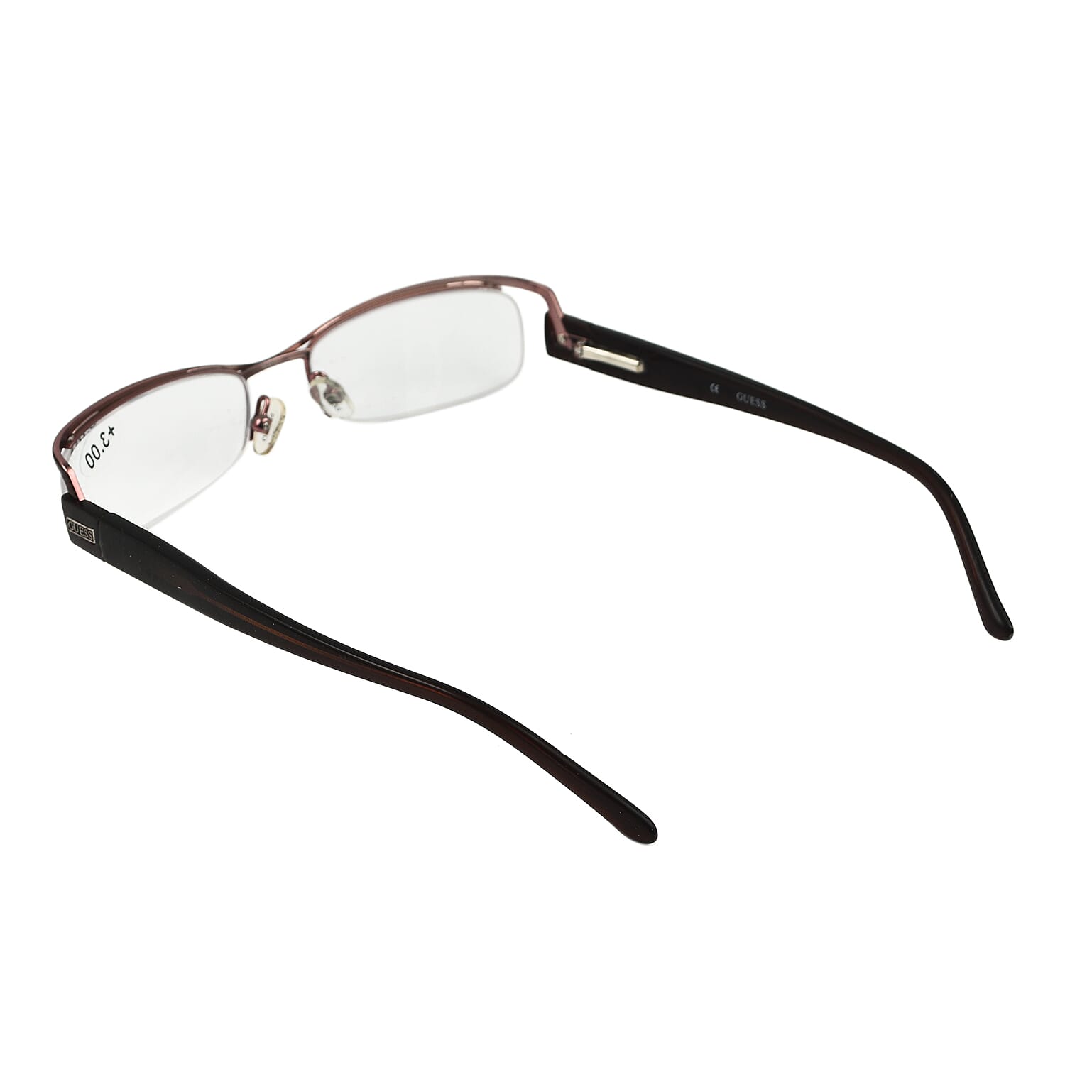 GUESS Half Rim Metal Readers (Power 3.0) - Brown