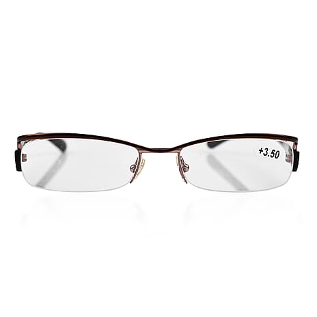 GUESS Half Rim Metal Readers (Power 3.5)  - Brown