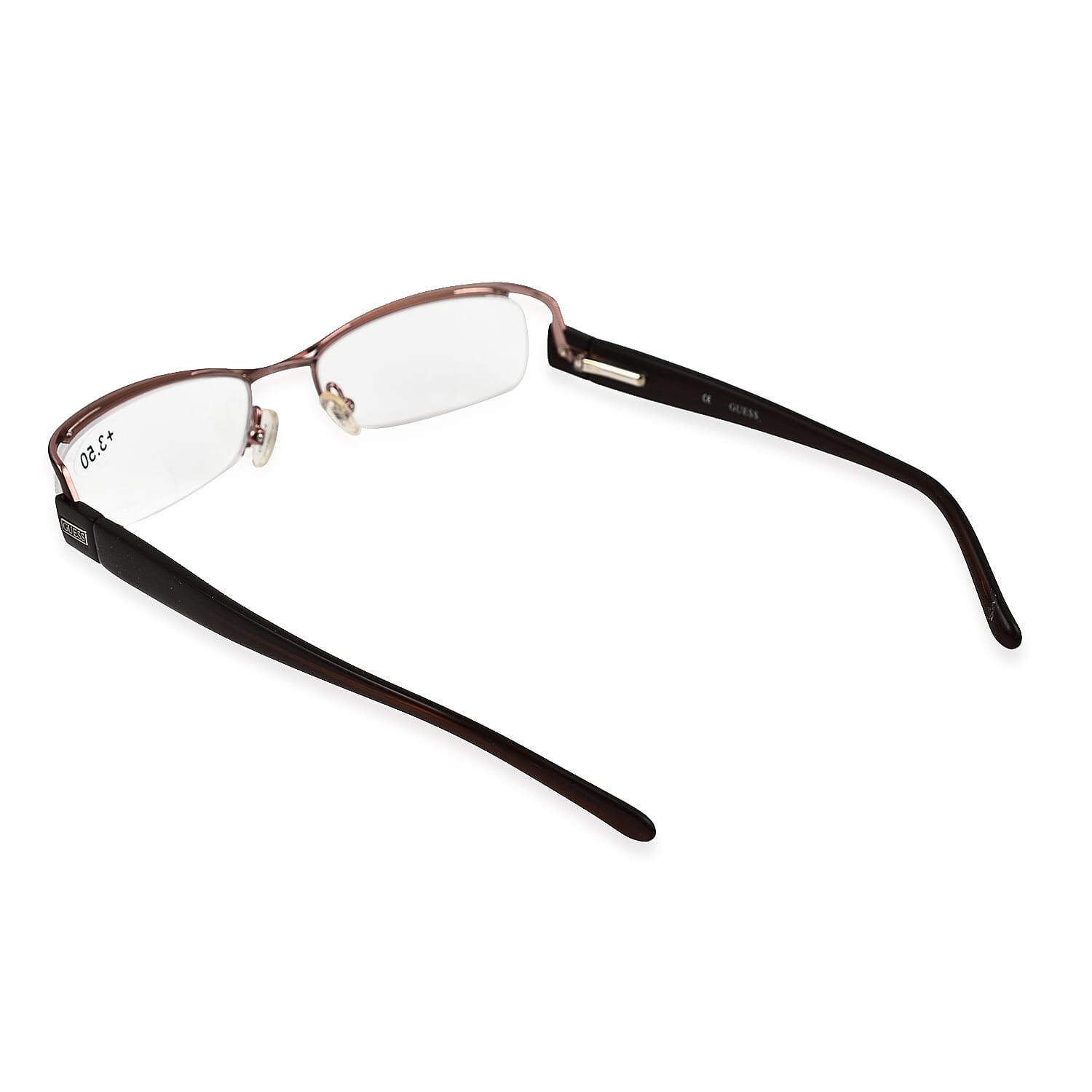 GUESS Half Rim Metal Readers (Power 3.5)  - Brown