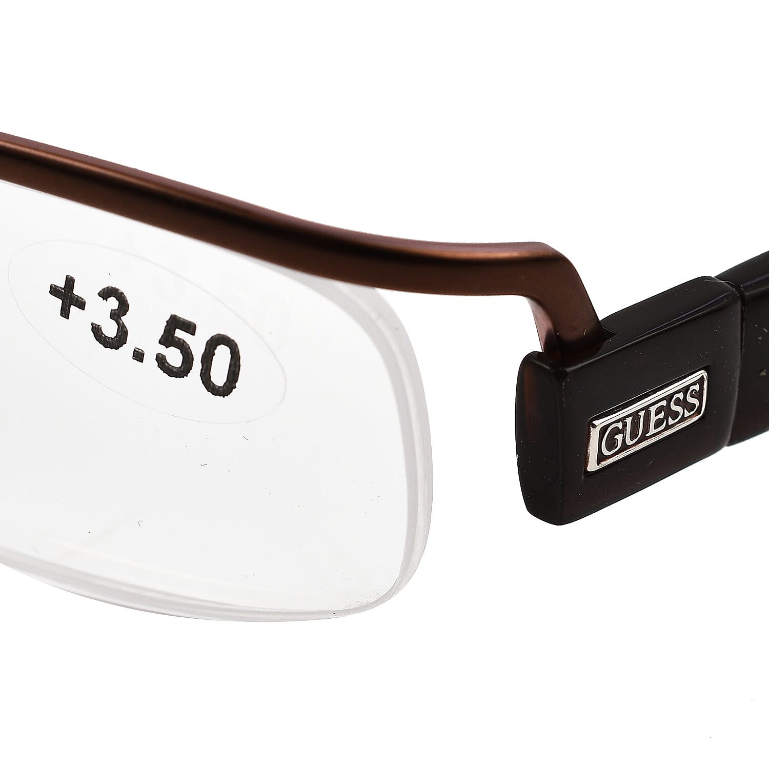 GUESS Half Rim Metal Readers (Power 3.5)  - Brown