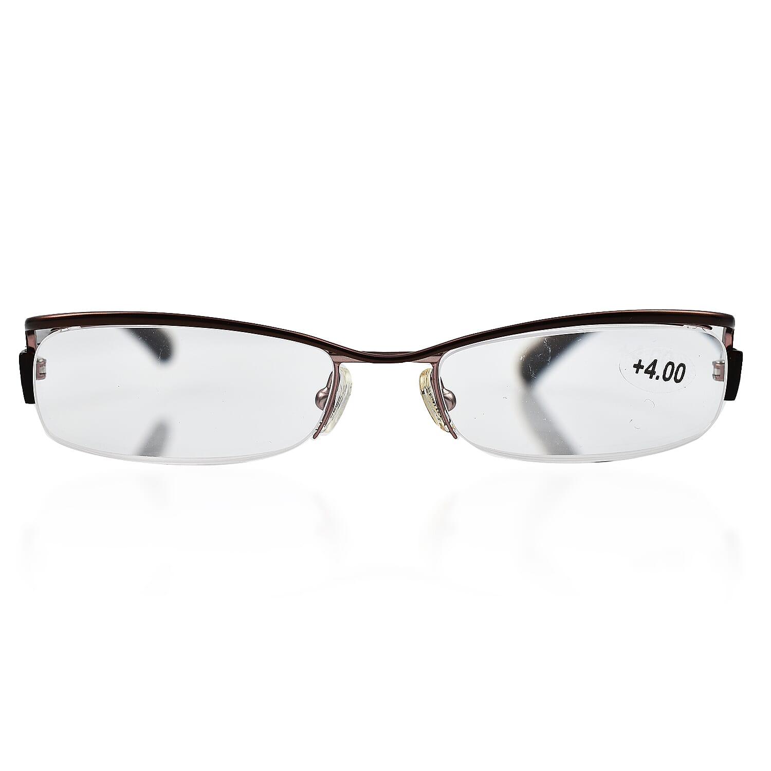 GUESS Half Rim Metal Readers (Power 4.0) - Brown