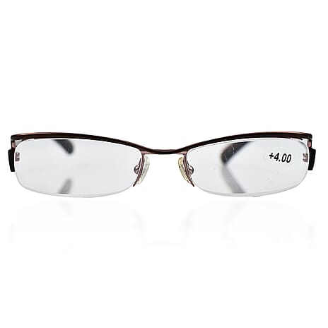 GUESS Half Rim Metal Readers (Power 4.0) - Brown