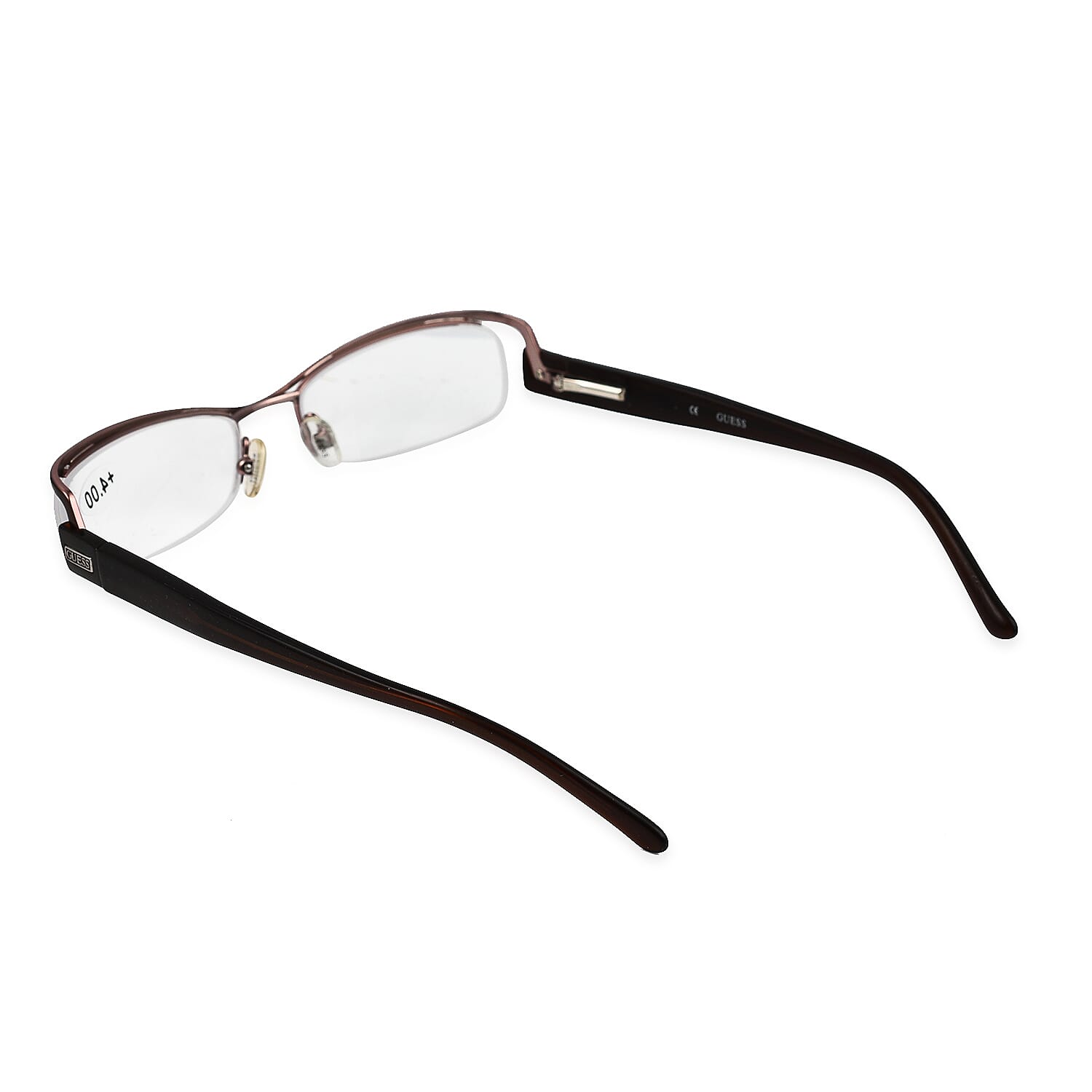 GUESS Half Rim Metal Readers (Power 4.0) - Brown