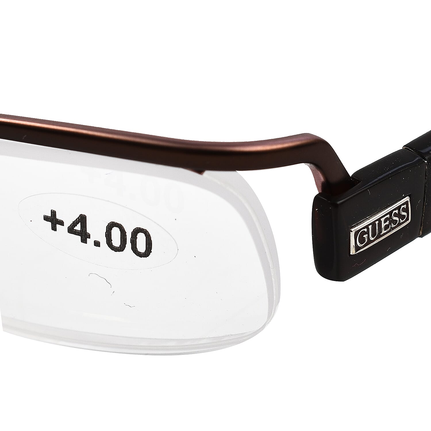 GUESS Half Rim Metal Readers (Power 4.0) - Brown