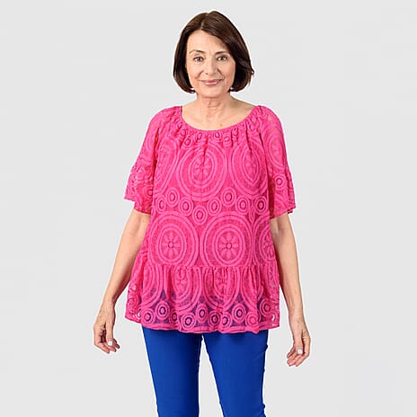 Mudflower Lace Top (One Size) - Pink