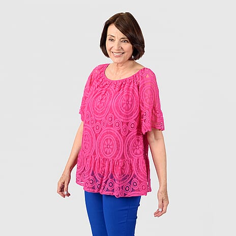 Mudflower Lace Top (One Size) - Pink
