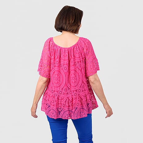 Mudflower Lace Top (One Size) - Pink