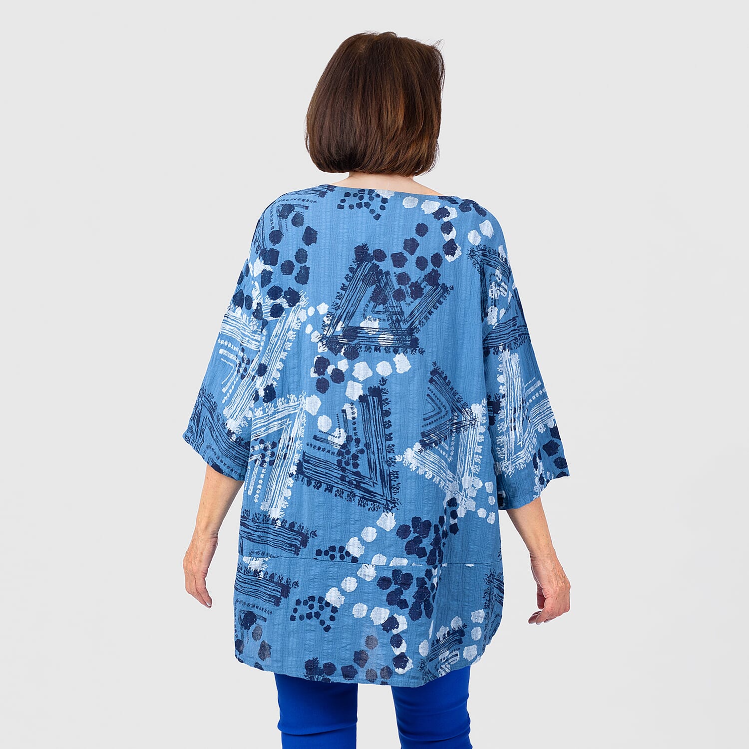 100% Cotton Mudflower Pocket Tunic (One Size) - Denim