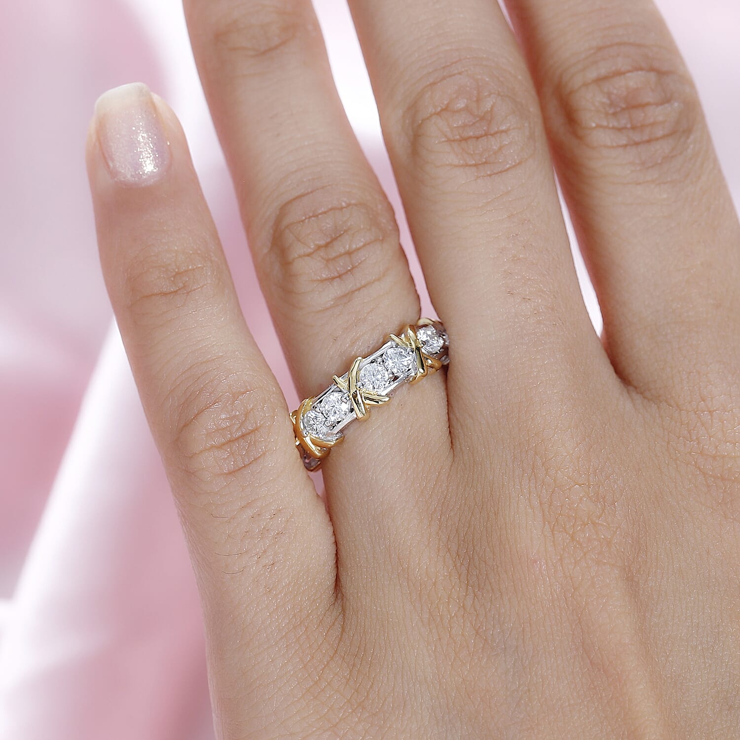 RACHEL GALLEY - Moissanite XO Band Ring in Sterling Silver 1.79 Ct.