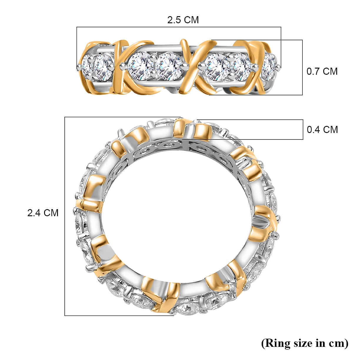 RACHEL GALLEY - Moissanite XO Band Ring in Sterling Silver 1.79 Ct.