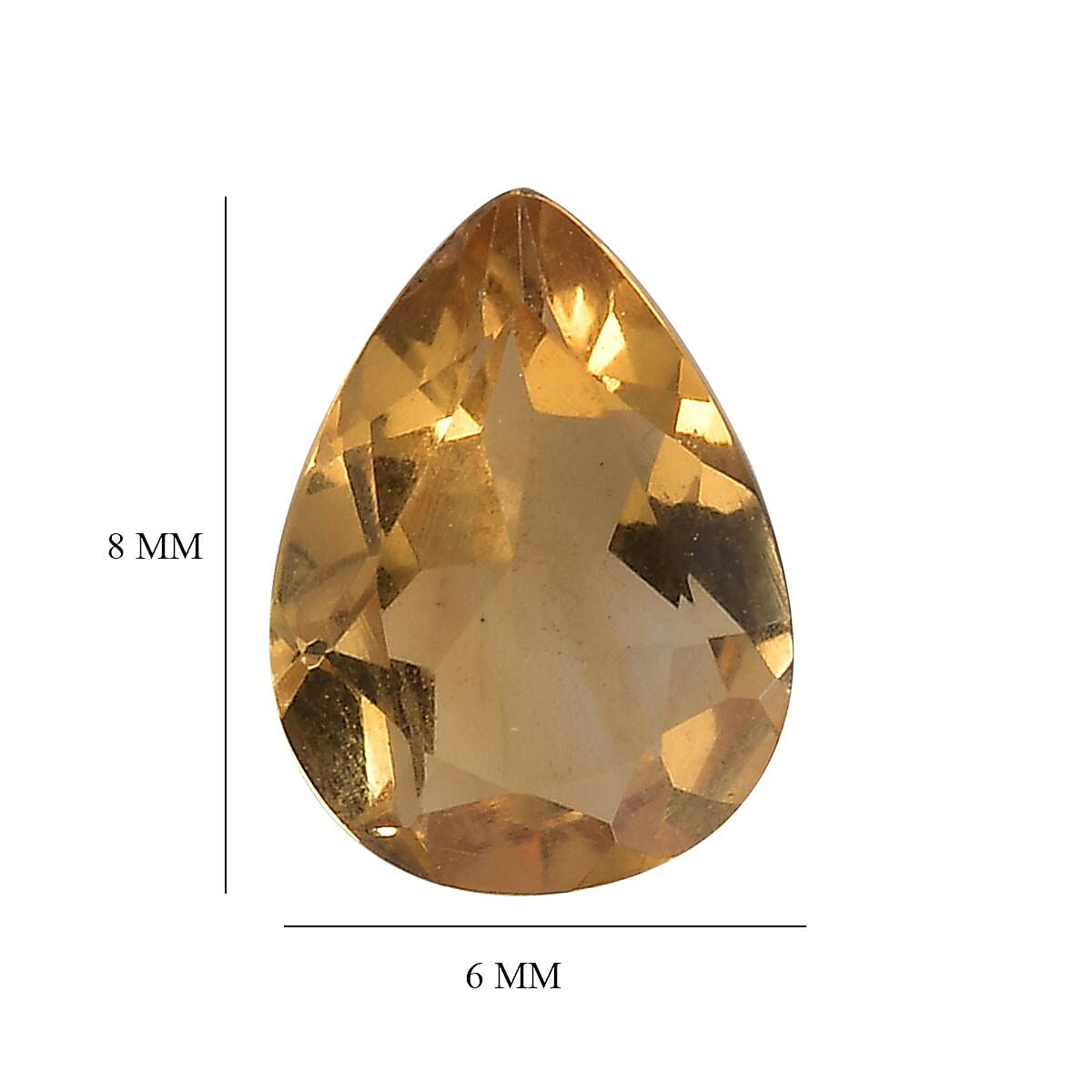Citrine Pear 8x6 mm