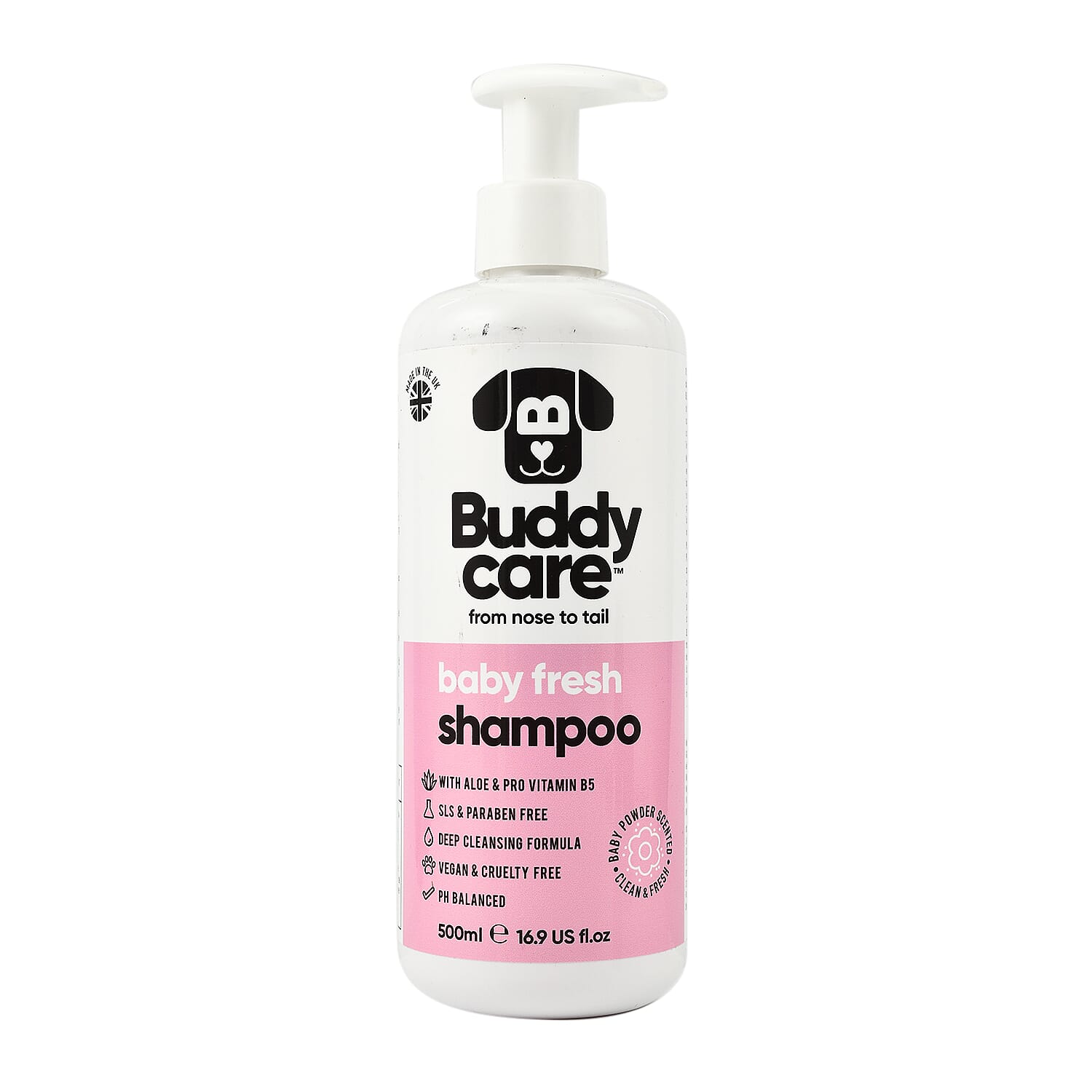 Buddy Care Deep Cleansing Baby Fresh Dog Shampoo with Aloe & Pro Vitamin B5 500ml