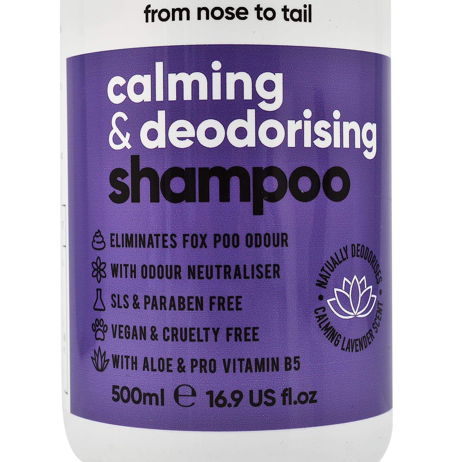 Buddy Care Calming & Deodorising Lavender Scented Dog Shampoo with Aloe & Pro Vitamin B5 500ml