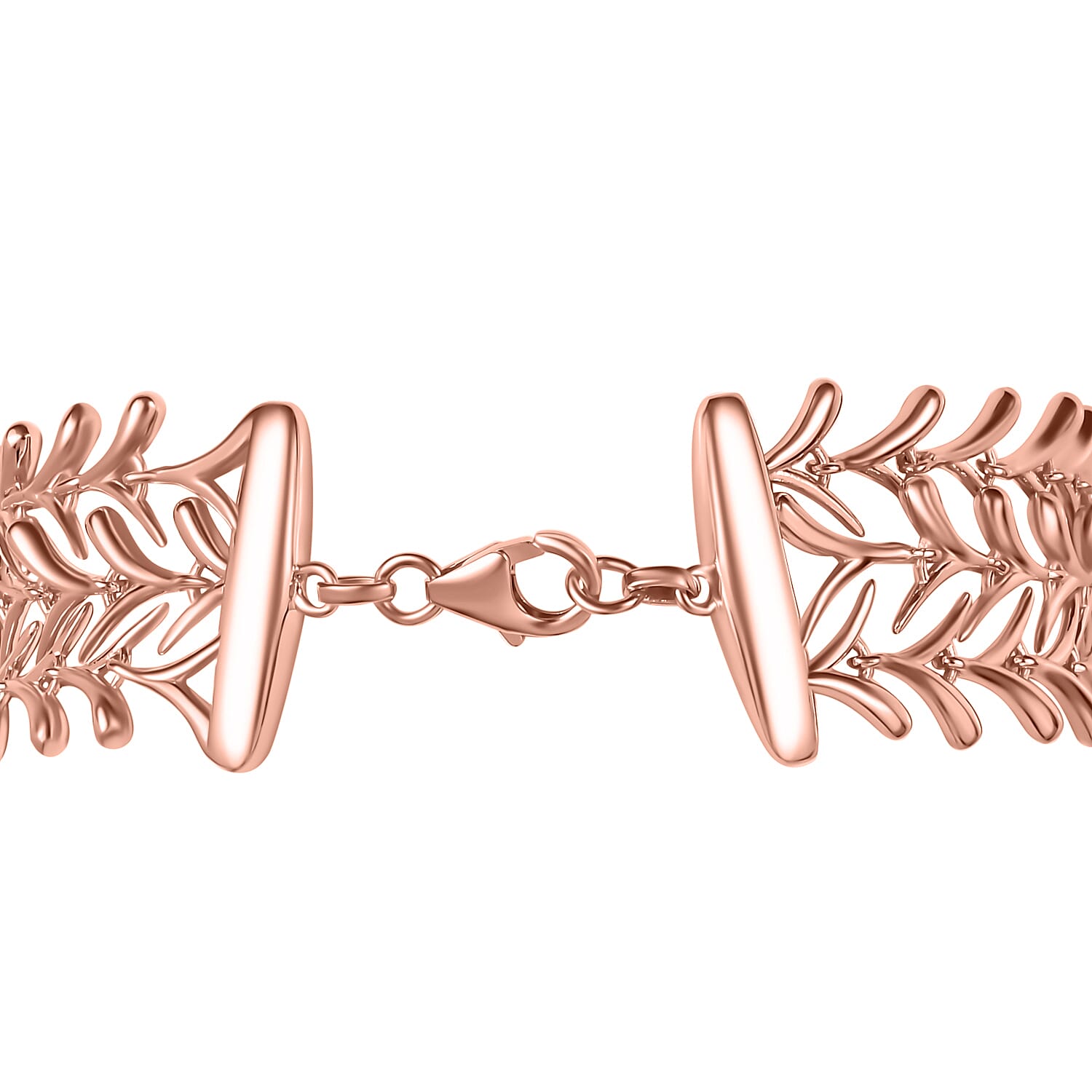 Lucy Q Sycamore Collection - 18K RG Vermeil Sterling Silver Bracelet (Size - 8), Silver Wt. 32.26 Gms Lucy Q Sycamore Collection - 18K RG Vermeil Sterling Silver Bracelet (Size - 8), Silver Wt. 32.26 Gms