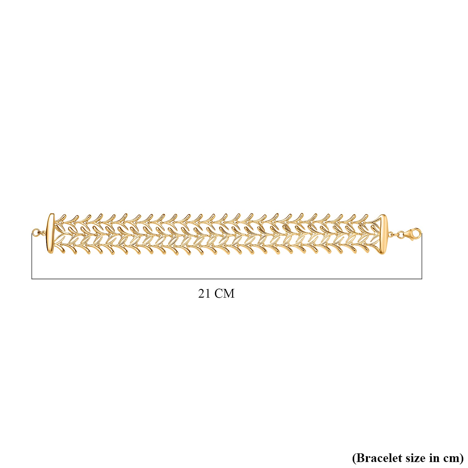 Lucy Q Sycamore Collection - 18K YG Vermeil Plated Sterling Silver  Bracelet (Size - 8), Silver Wt. 32.26 Gms