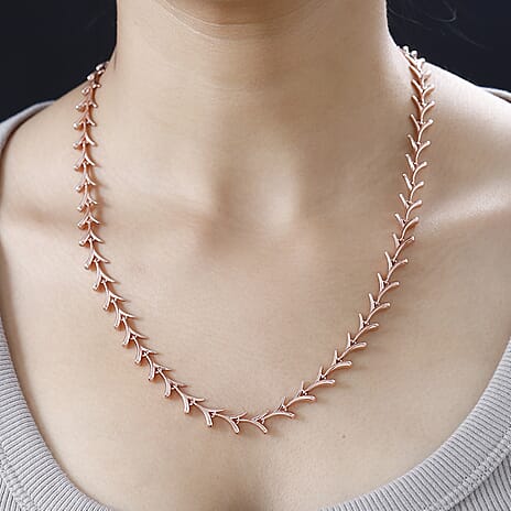 Lucy Q Sycamore Collection - 18K RG Vermeil Plated Sterling Silver Necklace (Size - 20), Silver Wt. 35.01 Gms
