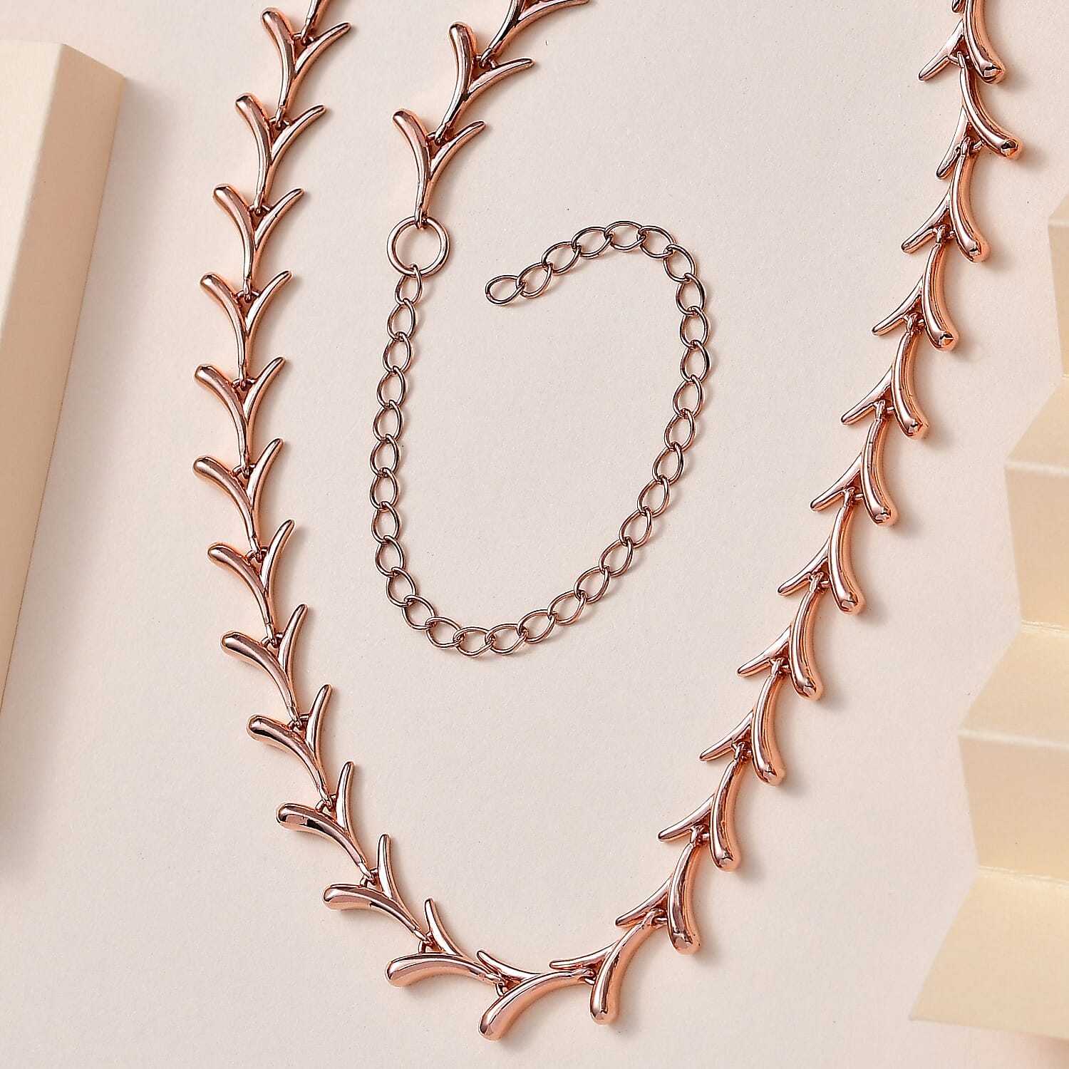 Lucy Q Sycamore Collection - 18K RG Vermeil Plated Sterling Silver Necklace (Size - 20), Silver Wt. 35.01 Gms