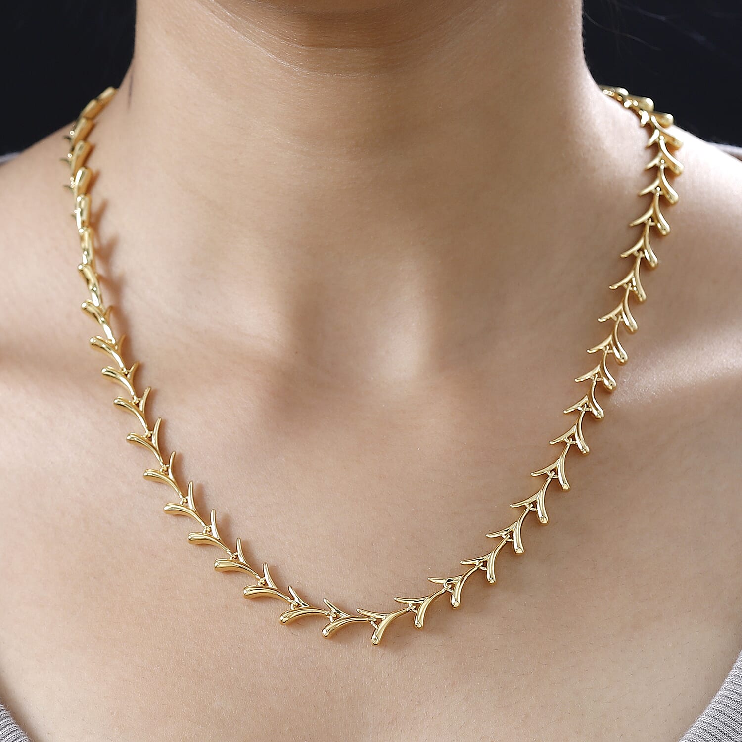 Lucy Q Sycamore Collection - 18K YG Vermeil Plated Sterling Silver Necklace (Size - 20), Silver Wt. 35 Gms