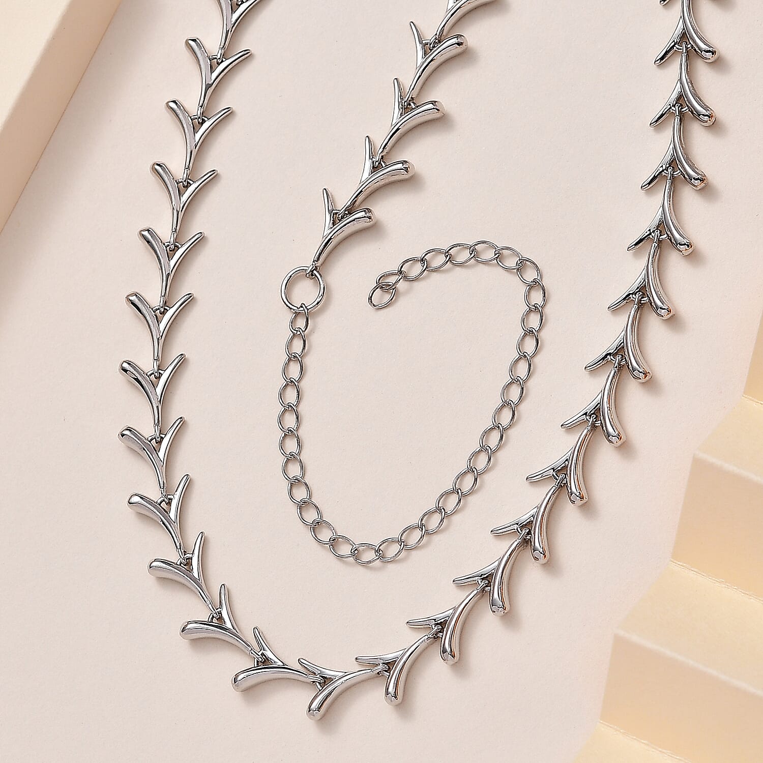 Lucy Q Sycamore Collection - Platinum Overlay Sterling Silver Necklace (Size - 20), Silver Wt. 35 Gms