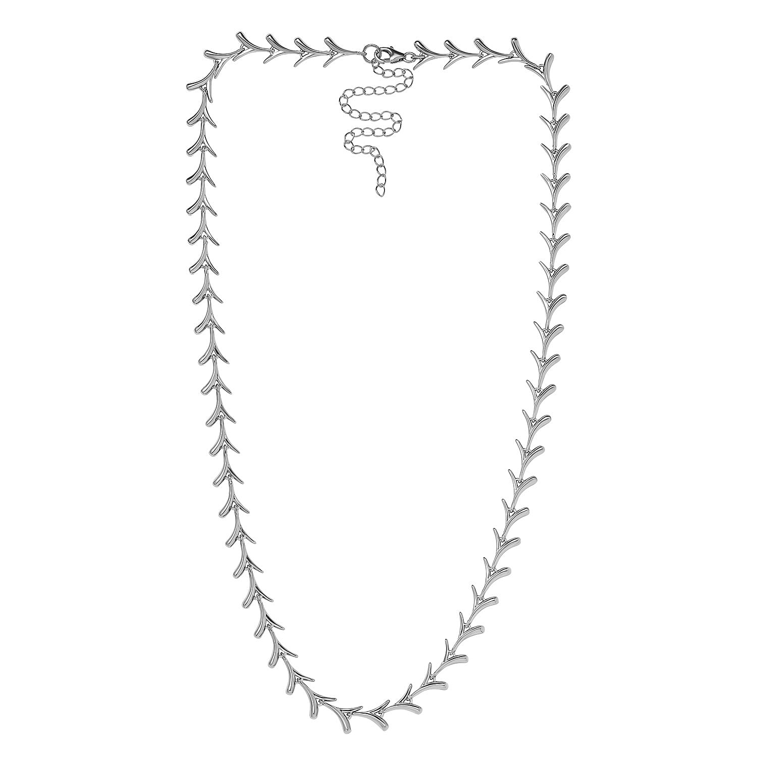 Lucy Q Sycamore Collection - Platinum Overlay Sterling Silver Necklace (Size - 20), Silver Wt. 35 Gms