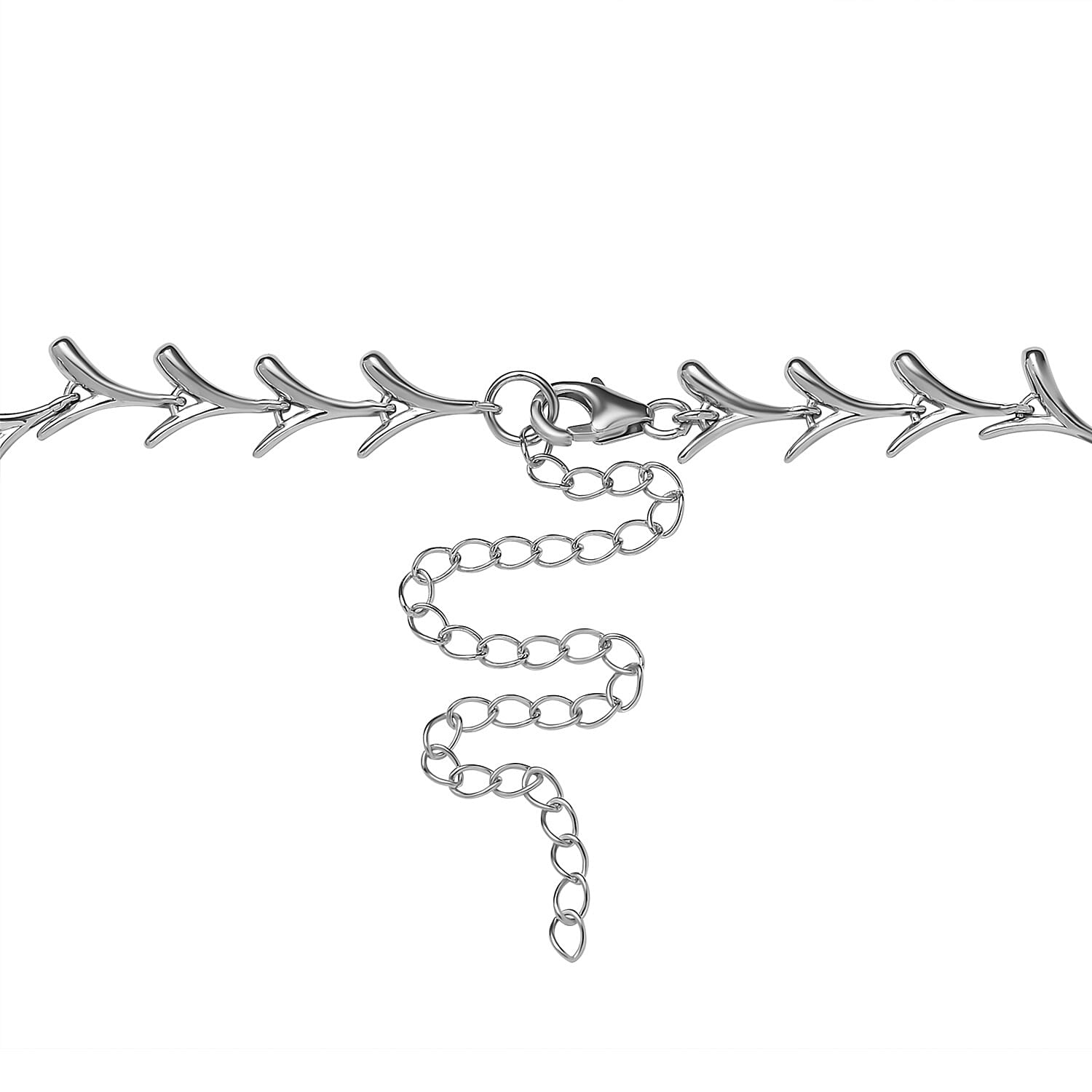 Lucy Q Sycamore Collection - Platinum Overlay Sterling Silver Necklace (Size - 20), Silver Wt. 35 Gms