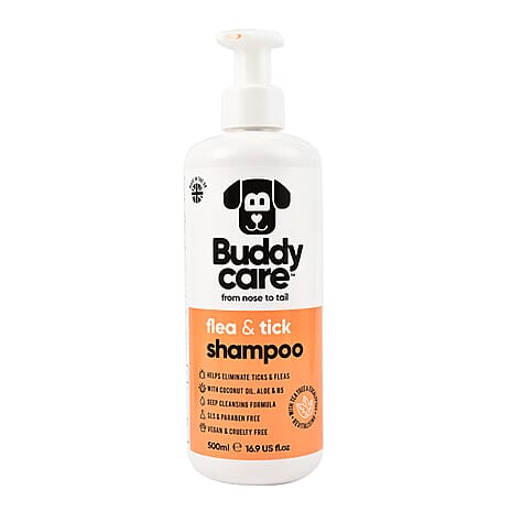 Buddy Care Flea & Tick Dog Shampoo with Tea Tree & Eucalyptus 500ml