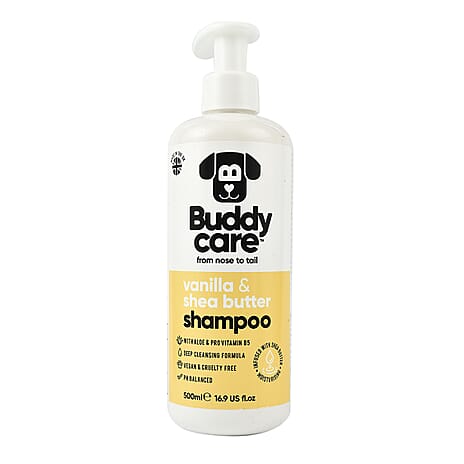 Buddy Care Vanilla & Shea Butter Dog Shampoo with Aloe & Pro Vitamin B5 500ml