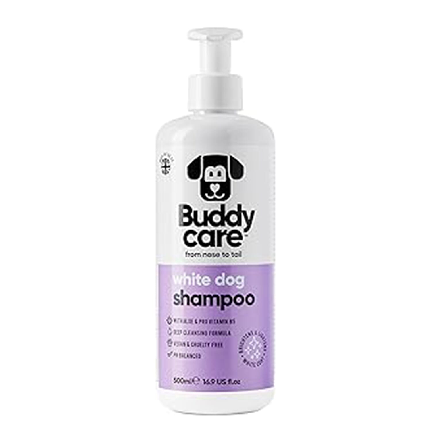 Buddy Care White Dog Shampoo with Aloe Vera & Pro Vitamin B5 500ml