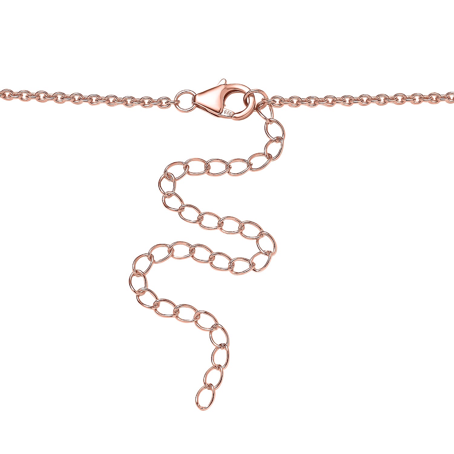 Lucy Q Tears Collection - 18K RG Vermeil Plated Sterling Silver Necklace (Size - 20), Silver Wt. 28.18 Gms