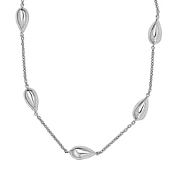 Lucy Q Tears Collection - Platinum Overlay Sterling Silver Necklace (Size - 20), Silver Wt. 28.18 Gms.