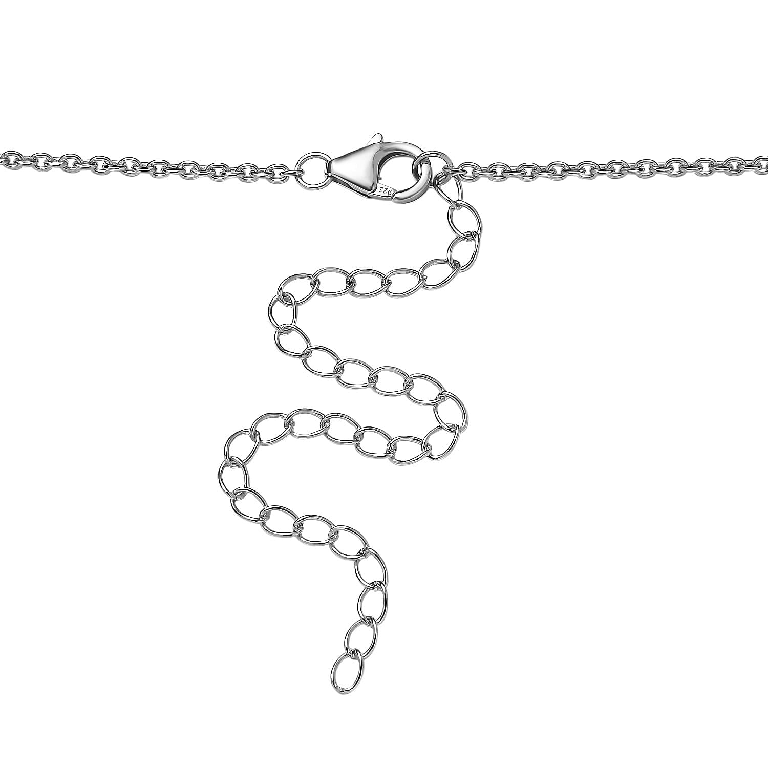 Lucy Q Tears Collection - Platinum Overlay Sterling Silver Necklace (Size - 20), Silver Wt. 28.18 Gms.