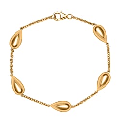 Lucy Q Tears Collection - 18K RG Vermeil Plated Sterling Silver Chain Bracelet (Size - 8), Silver Wt. 12.19 Gms