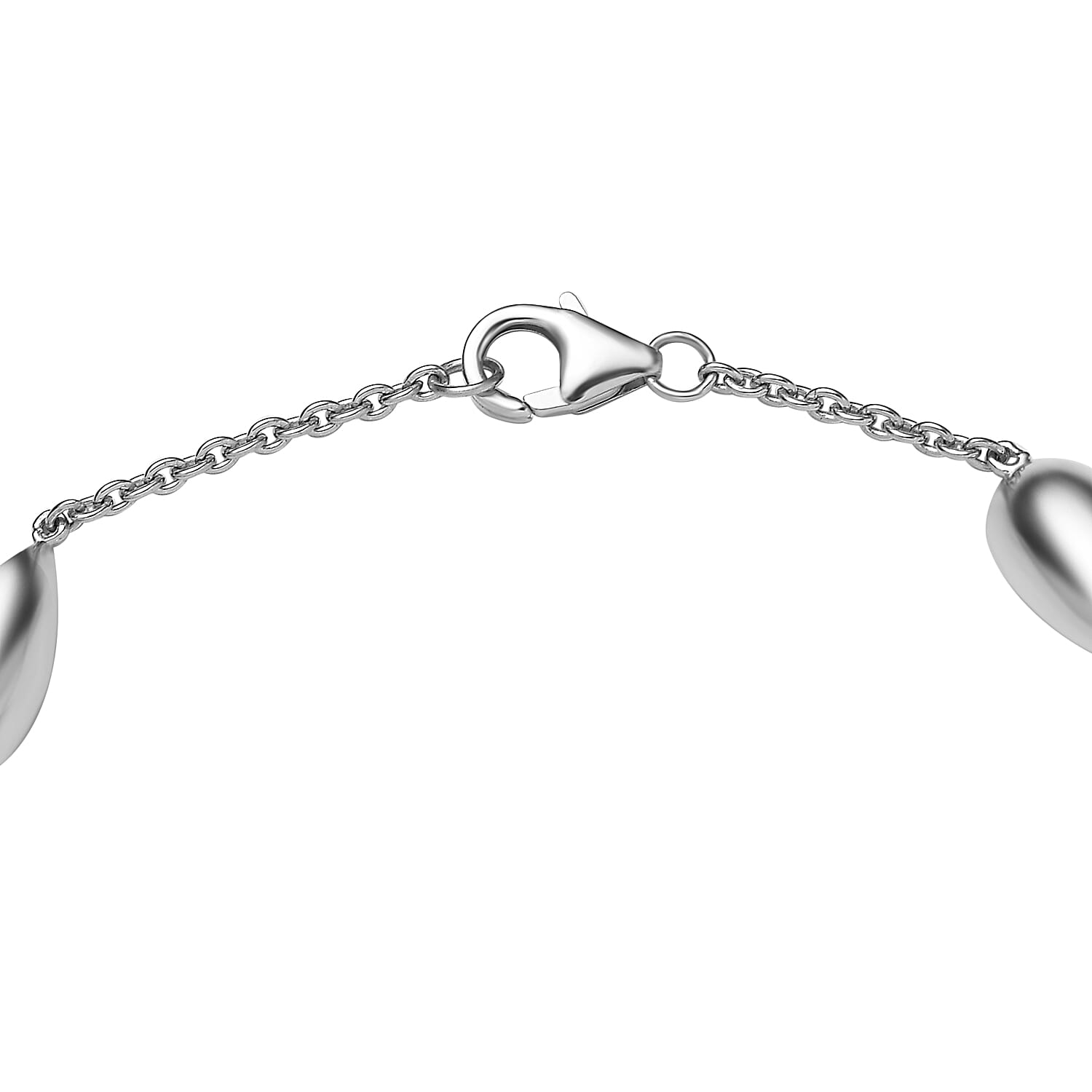 Lucy Q Tears Collection - Platinum Overlay Sterling Silver Chain Bracelet (Size - 8),  Silver Wt. 12.1 Gms
