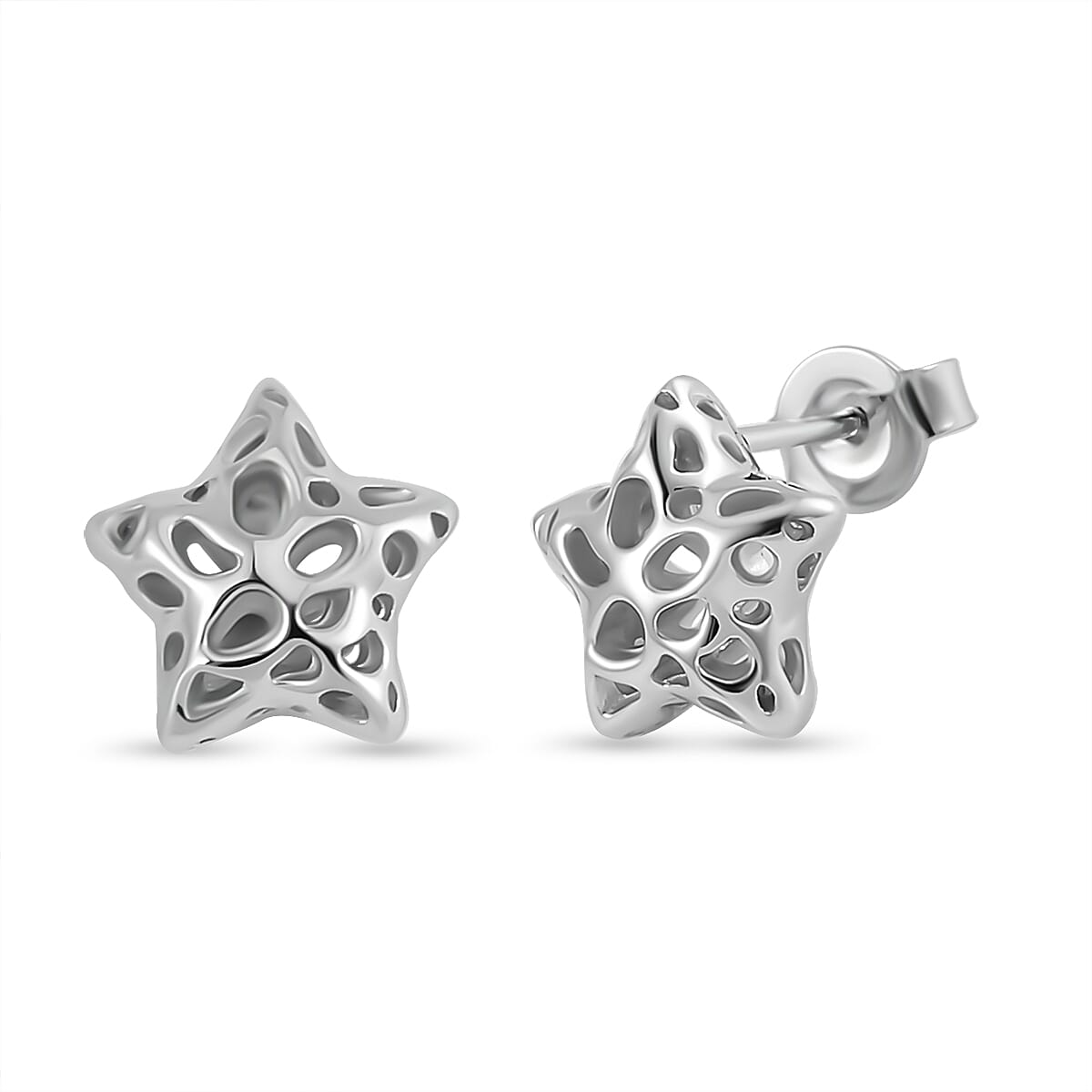 RACHEL GALLEY Rhodium Overlay Sterling Silver Star Earrings